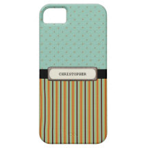 Rétro bleu et vert turquoise masculin coque iPhone 5