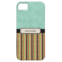 Rétro bleu et vert turquoise masculin coque iPhone 5