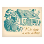 Retro Briefkaart van de Adreswijziging Wenskaart