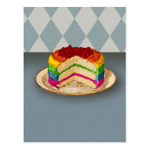 Retro Cake van de Regenboog Wens Kaarten