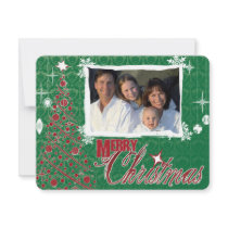 Rétro carte de Noël de lettre de vacances de photo