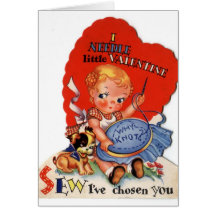 Rétro carte de Saint-Valentin d'agrafeuse