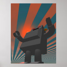 Rétro copie du robot 4 de style affiches