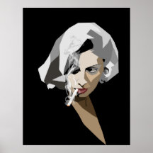 Rétro dame de tabagisme affiches