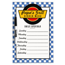 Retro Diner van jaren '50 Menu Whiteboard