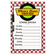 Retro Diner van jaren '50 Menu Whiteboards