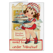 Rétro domestique de Saint-Valentin Carte De Vœux
