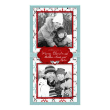 Rétro duo de carte photo de flocons de neige cartes avec photo