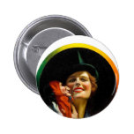 Rétro femme vintage de marionnettiste de farceuse  badge avec épingle