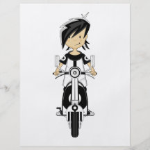 Rétro fille de mod sur l'insecte de scooter prospectus personnalisés