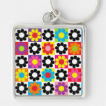Rétro flower power super porte-clef
