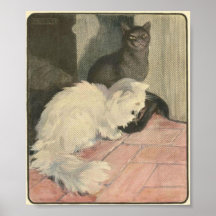 Retro Gelukkig Kunstwerk Housecats Print