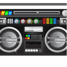 retro grafische zandstraler van het boomboxgetto foto beeldjes