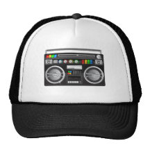 retro grafische zandstraler van het boomboxgetto pet