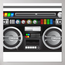 retro grafische zandstraler van het boomboxgetto plaat