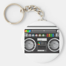 retro grafische zandstraler van het boomboxgetto sleutel hanger