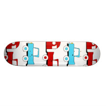 Retro het Kamperen Turkooise Rode Vintage Auto's v Skateboard Decks