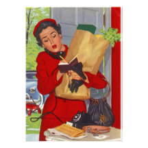 Retro het Winkelen van de Kruidenierswinkel Keuken Persoonlijke Aankondigingen