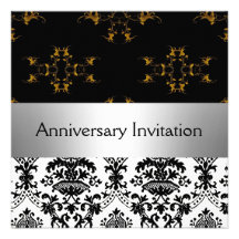 Rétro invitation d'anniversaire de mariage de dama