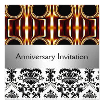 Rétro invitation d'anniversaire de mariage de dama