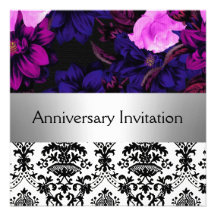 Rétro invitation d'anniversaire de mariage de dama