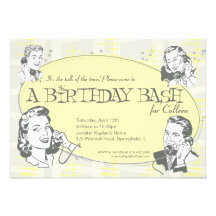 Rétro invitation de fête d'anniversaire de centre 