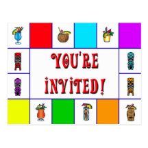 Rétro invitation de Tiki Carte Postale