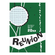 Rétro invitation verte personnalisable de la Réuni