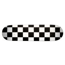 Rétro motif blanc noir classique de damier plateaux de planche à roulettes