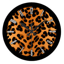Rétro motif d'empreinte de léopard pendules murales