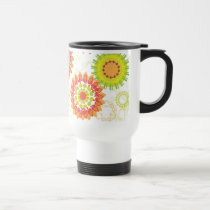 Rétro motif floral abstrait génial de mod tasses