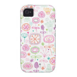 Rétro motif mignon d'été de fleur de jardin coques vibe iPhone 4