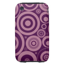 Rétro motif pourpre Girly de cercles Coque Tough iPhone 3