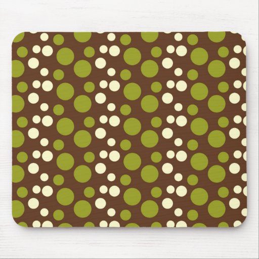 Rétro motif vert et brun frais de cercles tapis de souris