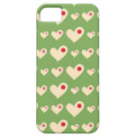 Rétro motif vert et rouge 4 de coeurs de bulle coque Case-Mate iPhone 5