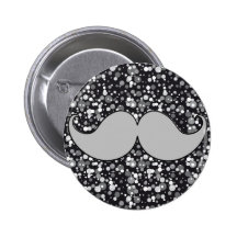 Rétro moustache de moustache badge avec épingle