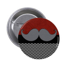 Retro Mustache Moustache Stache Pinback Buttons