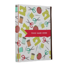 Retro Naaiend Themed Gepersonaliseerd iPad Folio