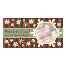 Rétro Noël Photocard de flocons de neige Photocartes Personnalisées