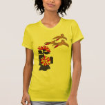 rétro oiseau de fleur t-shirts