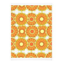 Rétro orange de fleur bristol personnalisé