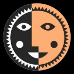 Retro Oranje Abstracte Zon stickers