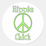 Rétro paix hippie de pois et de rayures de poussin adhésif
