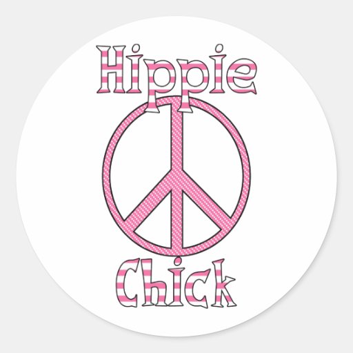Rétro paix hippie de pois et de rayures de poussin adhésifs
