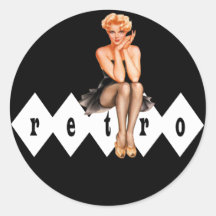 Rétro Pin Autocollants