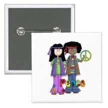 Rétro Pin hippie d'enfants de fleur Badge Avec Épingle