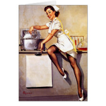 Rétro Pin vintage d'infirmière de Gil Elvgren vers Carte De Vœux