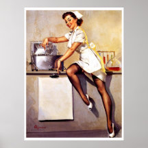 Rétro Pin vintage d'infirmière de Gil Elvgren vers Poster