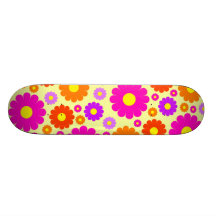 Rétro planche à roulettes de marguerites