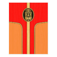 Rétro planche de surf de Tiki Cartes Postales